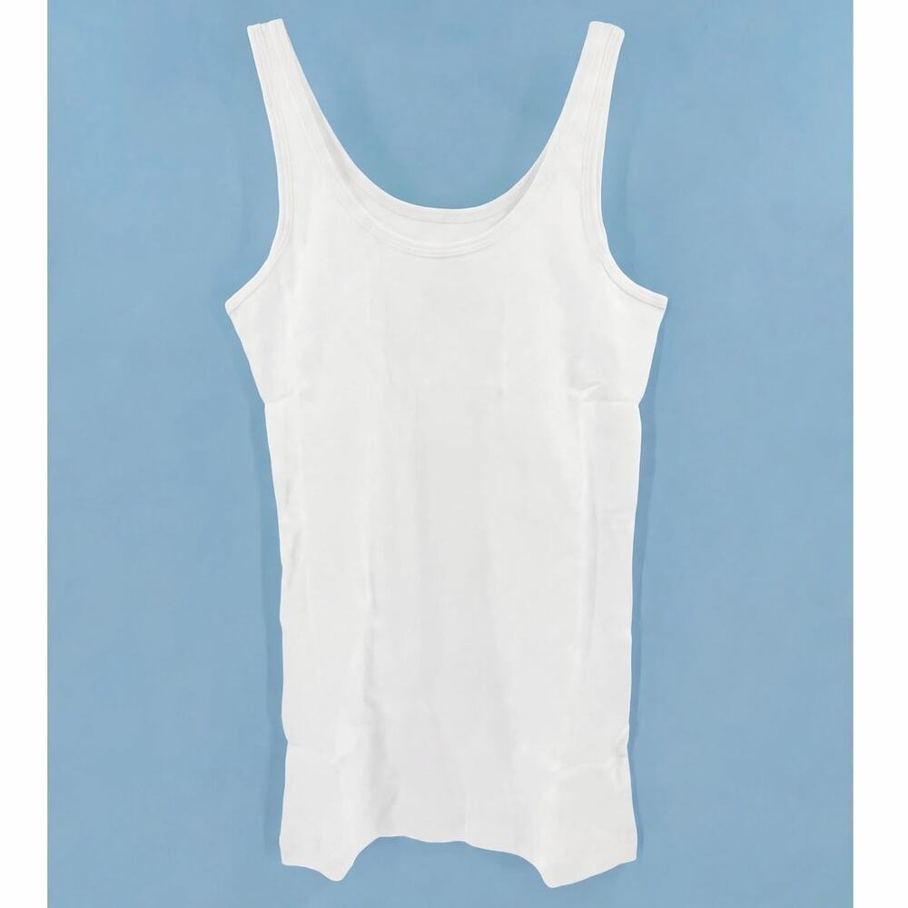 Fair Indigo Luxe Tank XS White Organic Pima Cotton NEW